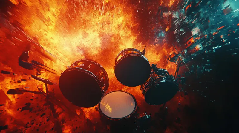 Cinematic Percussion course - drums in motion with explosive sparks